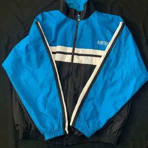 Vintage Blue and White Perry Ellis Windbreaker